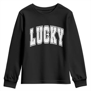 Vintage Lucky Shamrock Clover St Patricks Day Youth Sweatshirt TS11 Black Print Your Wear