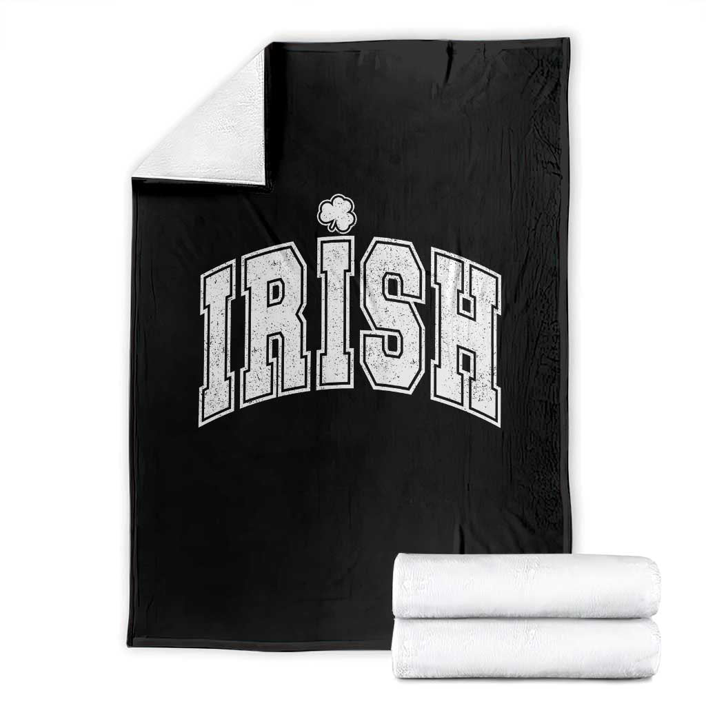 Funny Irish St Patricks Day Distressed Shamrock Ireland Pride Throw Blanket TS11 Black Print Your Wear