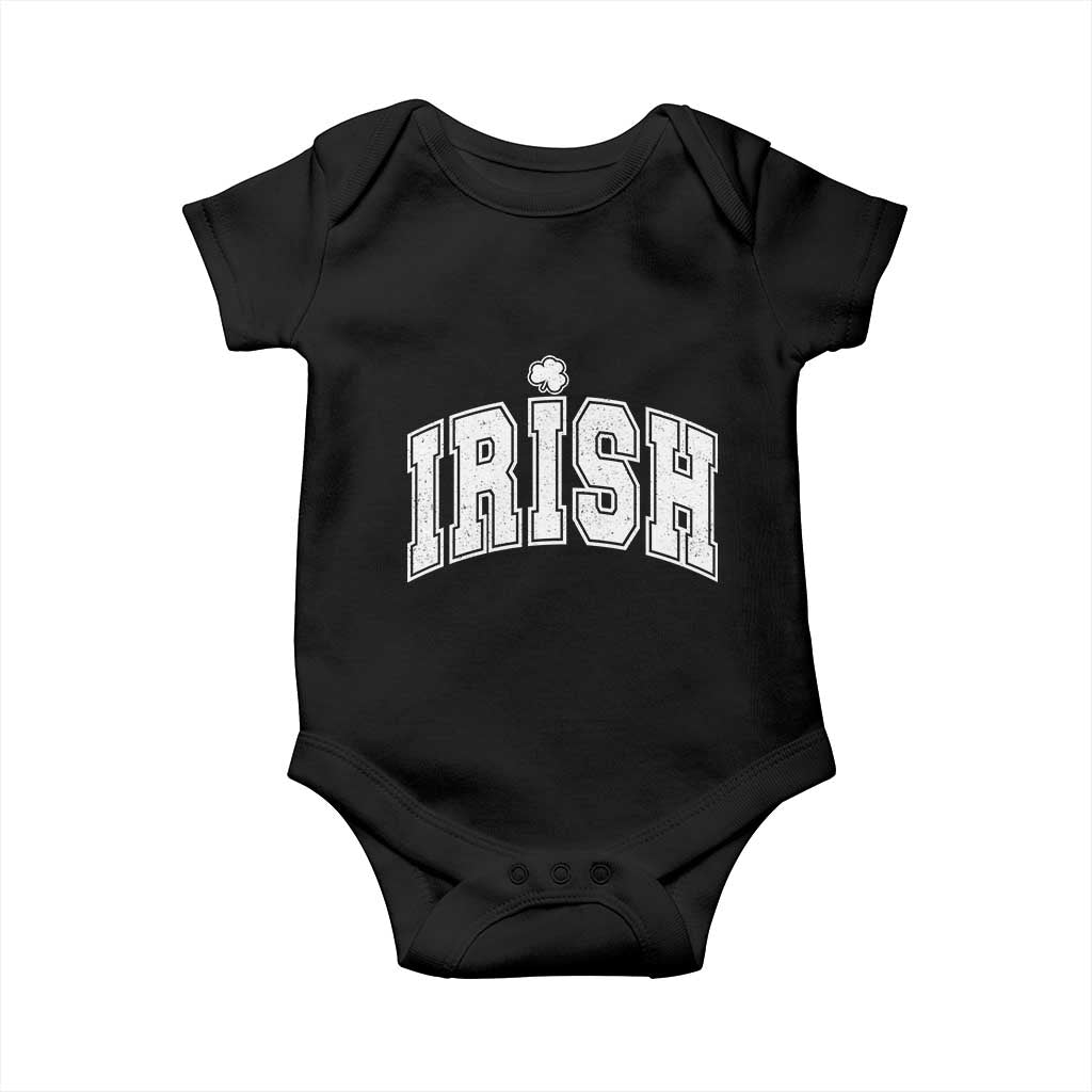 Funny Irish St Patricks Day Distressed Shamrock Ireland Pride Baby Onesie TS11 Black Print Your Wear