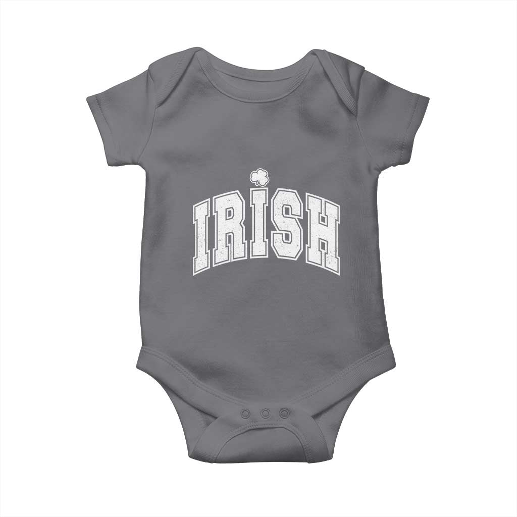 Funny Irish St Patricks Day Distressed Shamrock Ireland Pride Baby Onesie TS11 Charcoal Print Your Wear