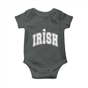 Funny Irish St Patricks Day Distressed Shamrock Ireland Pride Baby Onesie TS11 Dark Heather Print Your Wear