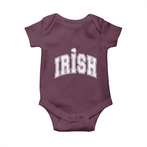 Funny Irish St Patricks Day Distressed Shamrock Ireland Pride Baby Onesie TS11 Maroon Print Your Wear