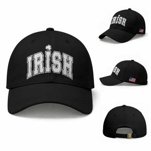 Funny Irish St Patricks Day Distressed Shamrock Ireland Pride Baseball Cap TS11 Baseball Cap Universal Fit Black Print Your Wear