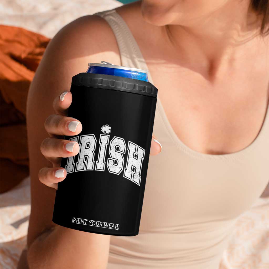 Funny Irish St Patricks Day Distressed Shamrock Ireland Pride 4 in 1 Can Cooler Tumbler TS11 Print Your Wear