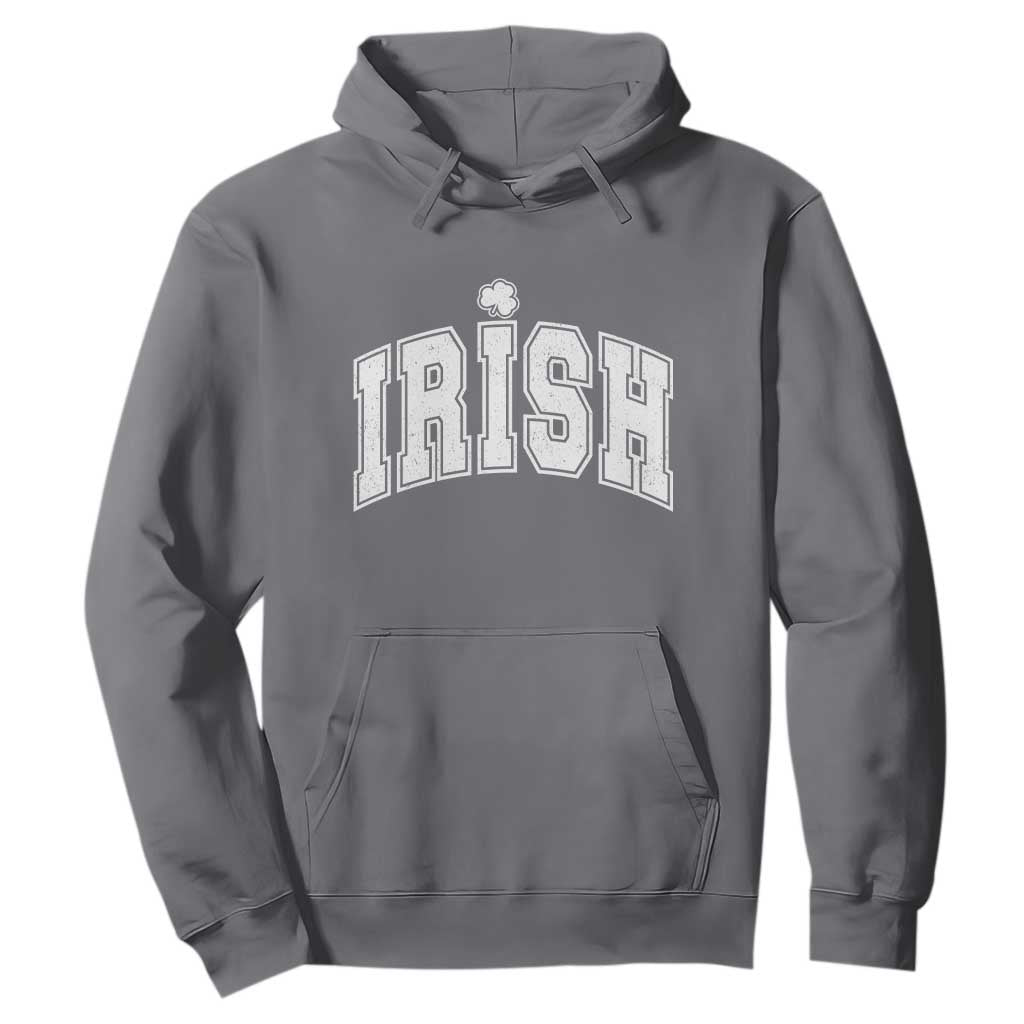 Funny Irish St Patricks Day Distressed Shamrock Ireland Pride Hoodie TS11 Charcoal Print Your Wear