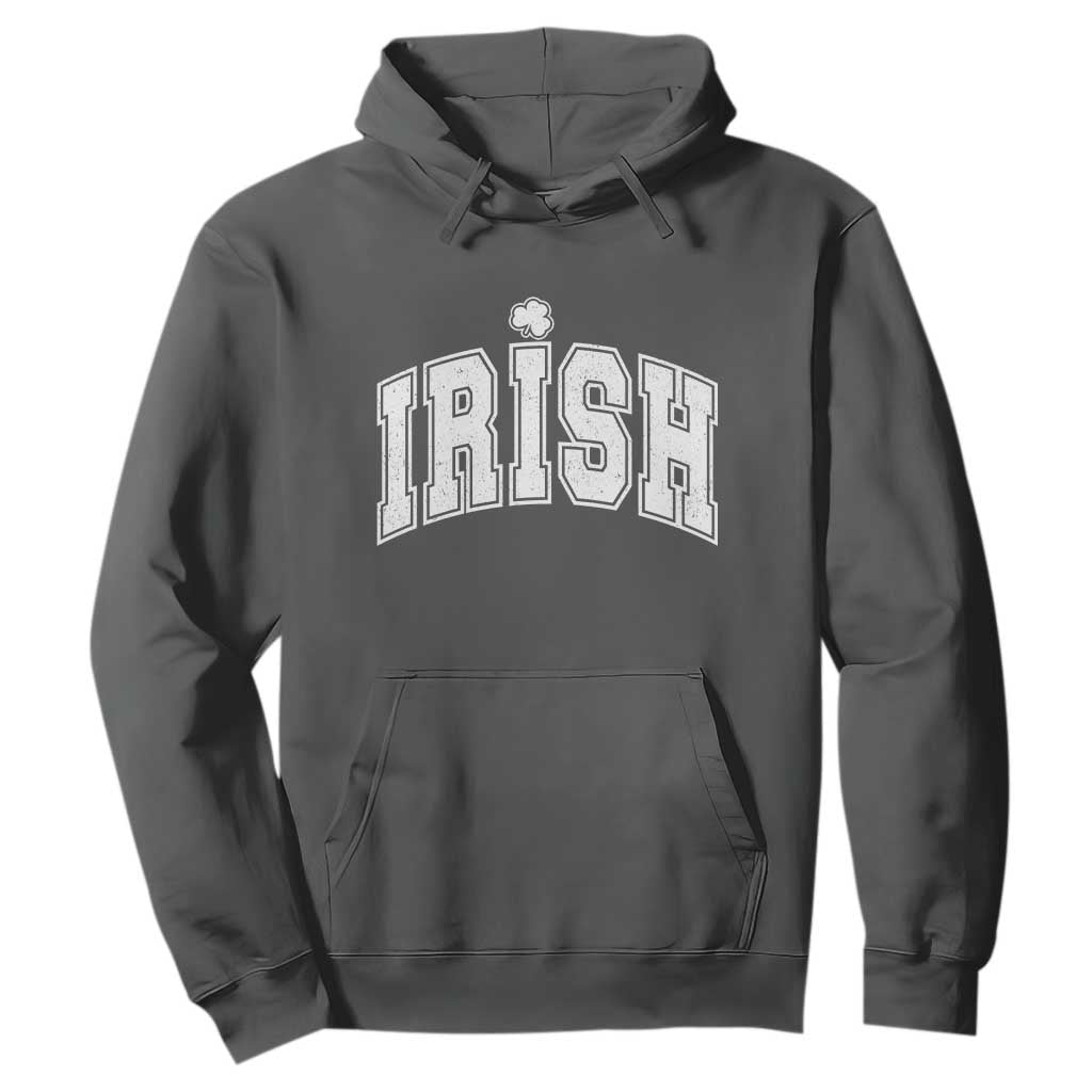 Funny Irish St Patricks Day Distressed Shamrock Ireland Pride Hoodie TS11 Dark Heather Print Your Wear