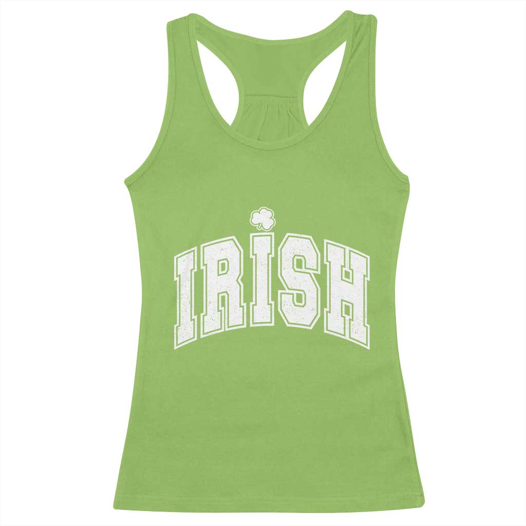 Funny Irish St Patricks Day Distressed Shamrock Ireland Pride Racerback Tank Top TS11 Lime Print Your Wear