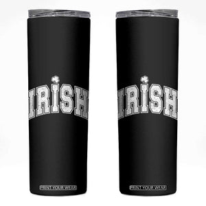 Funny Irish St Patricks Day Distressed Shamrock Ireland Pride Skinny Tumbler TS11 Black Print Your Wear