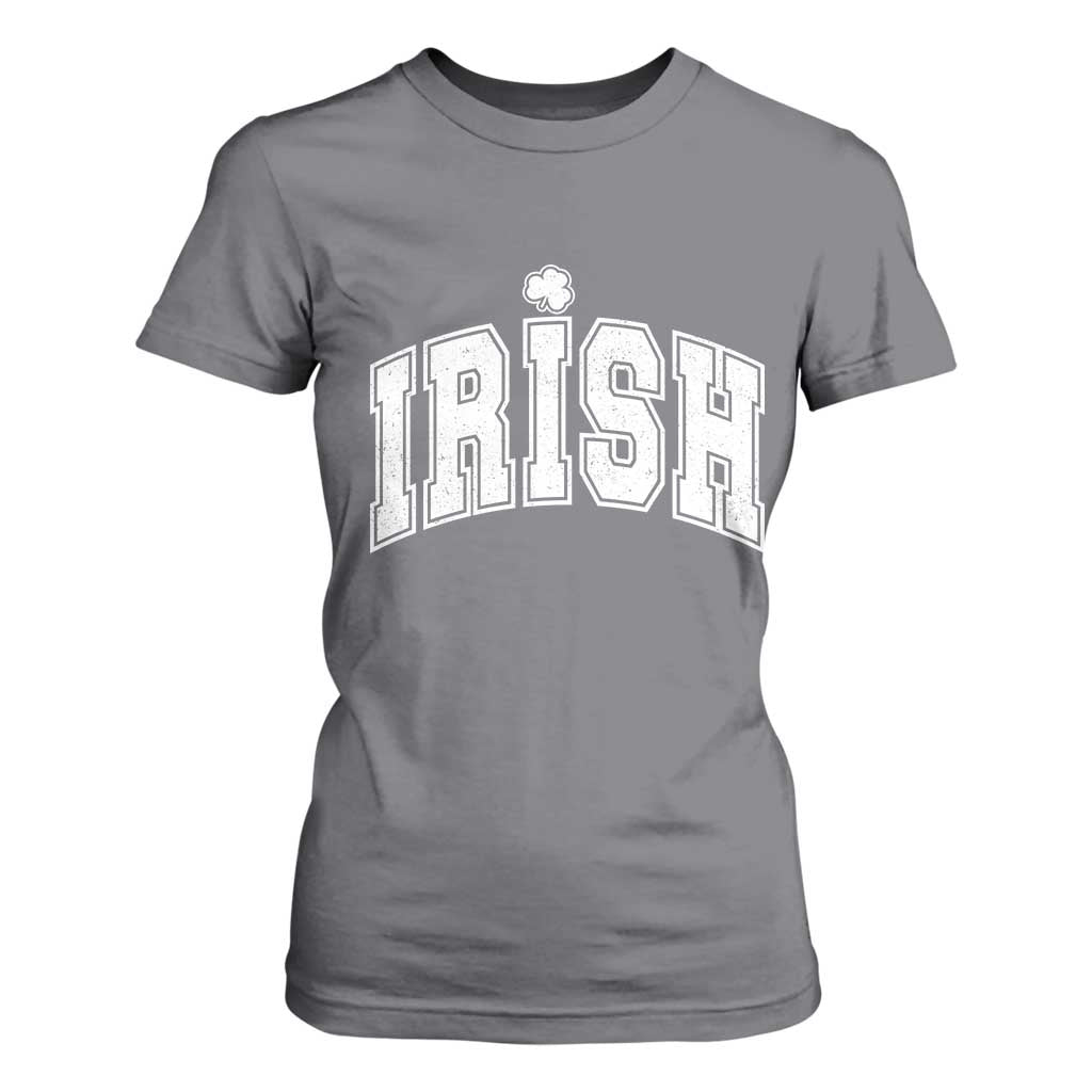 Funny Irish St Patricks Day Distressed Shamrock Ireland Pride T Shirt For Women TS11 Charcoal Print Your Wear