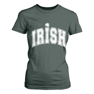 Funny Irish St Patricks Day Distressed Shamrock Ireland Pride T Shirt For Women TS11 Dark Forest Green Print Your Wear