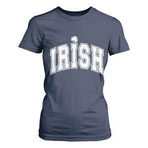 Funny Irish St Patricks Day Distressed Shamrock Ireland Pride T Shirt For Women TS11 Navy Print Your Wear