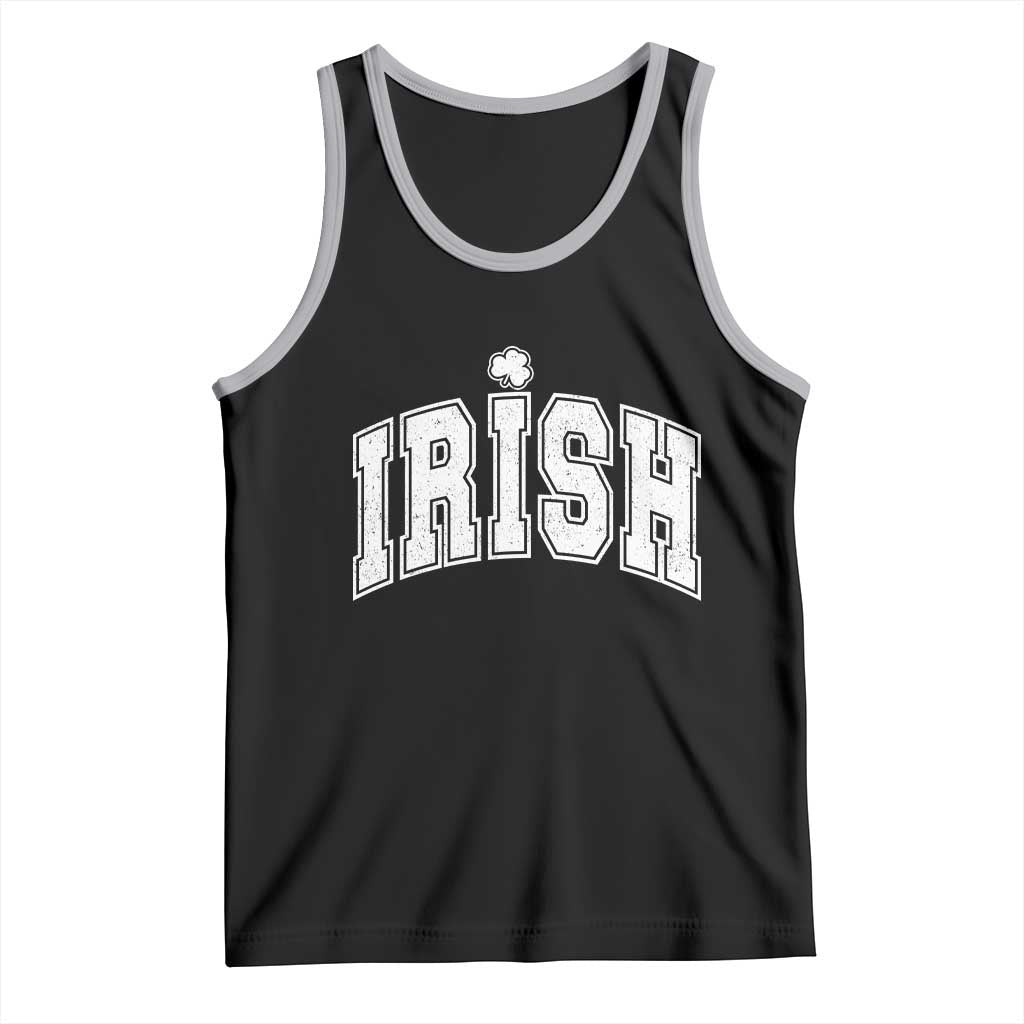 Funny Irish St Patricks Day Distressed Shamrock Ireland Pride Tank Top TS11 Black Athletic Heather Print Your Wear