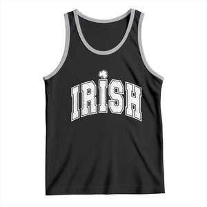 Funny Irish St Patricks Day Distressed Shamrock Ireland Pride Tank Top TS11 Black Athletic Heather Print Your Wear