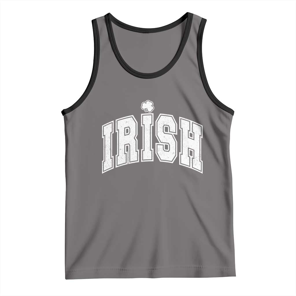 Funny Irish St Patricks Day Distressed Shamrock Ireland Pride Tank Top TS11 Deep Heather Black Print Your Wear