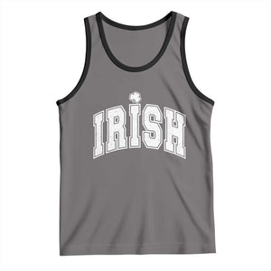 Funny Irish St Patricks Day Distressed Shamrock Ireland Pride Tank Top TS11 Deep Heather Black Print Your Wear