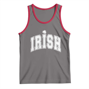 Funny Irish St Patricks Day Distressed Shamrock Ireland Pride Tank Top TS11 Deep Heather Red Print Your Wear