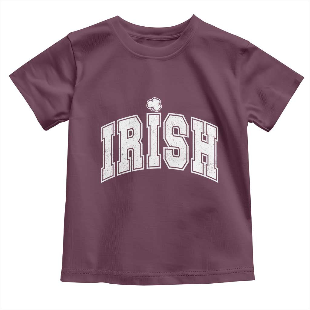Funny Irish St Patricks Day Distressed Shamrock Ireland Pride Toddler T Shirt TS11 Maroon Print Your Wear
