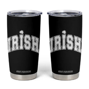 Funny Irish St Patricks Day Distressed Shamrock Ireland Pride Tumbler Cup TS11 Black Print Your Wear