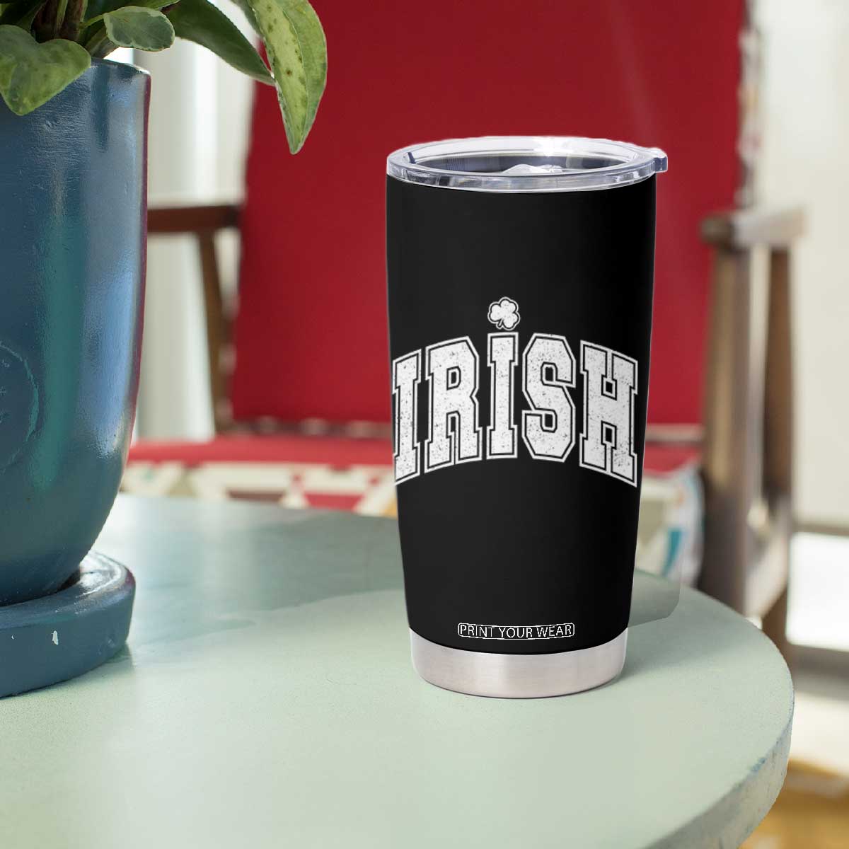 Funny Irish St Patricks Day Distressed Shamrock Ireland Pride Tumbler Cup TS11 Print Your Wear