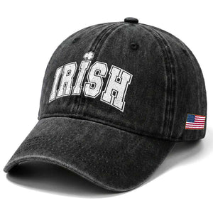 Funny Irish St Patricks Day Distressed Shamrock Ireland Pride Washed Cotton Baseball Cap TS11 Print Your Wear