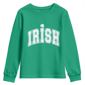 Funny Irish St Patricks Day Distressed Shamrock Ireland Pride Youth Sweatshirt TS11 Irish Green Print Your Wear