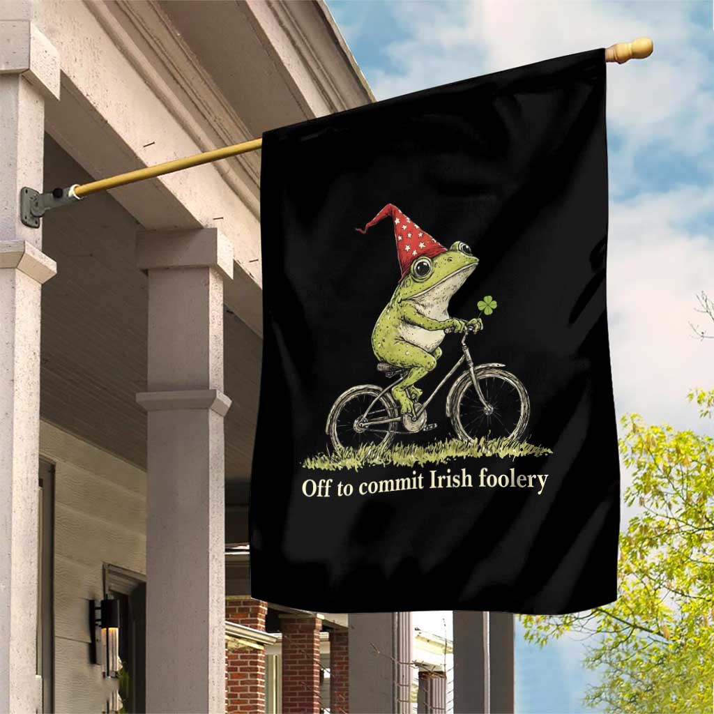 Funny Frog St Patricks Day Garden Flag Off To Commit Irish Foolery Four Leaf Clover TS11 Print Your Wear