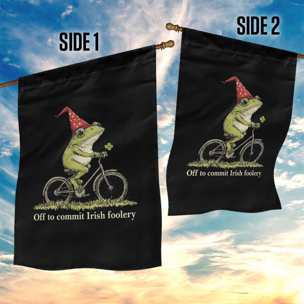 Funny Frog St Patricks Day Garden Flag Off To Commit Irish Foolery Four Leaf Clover TS11 Print Your Wear