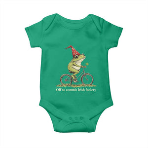 Funny Frog St Patricks Day Baby Onesie Off To Commit Irish Foolery Four Leaf Clover TS11 Irish Green Print Your Wear