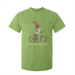 Funny Frog St Patricks Day T Shirt For Kid Off To Commit Irish Foolery Four Leaf Clover TS11 Lime Print Your Wear