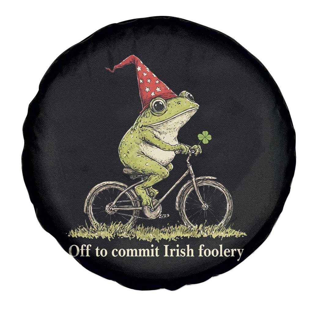 Funny Frog St Patricks Day Spare Tire Cover Off To Commit Irish Foolery Four Leaf Clover TS11 Print Your Wear