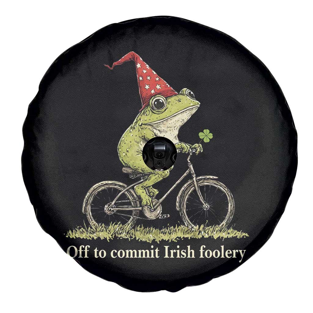 Funny Frog St Patricks Day Spare Tire Cover Off To Commit Irish Foolery Four Leaf Clover TS11 Print Your Wear