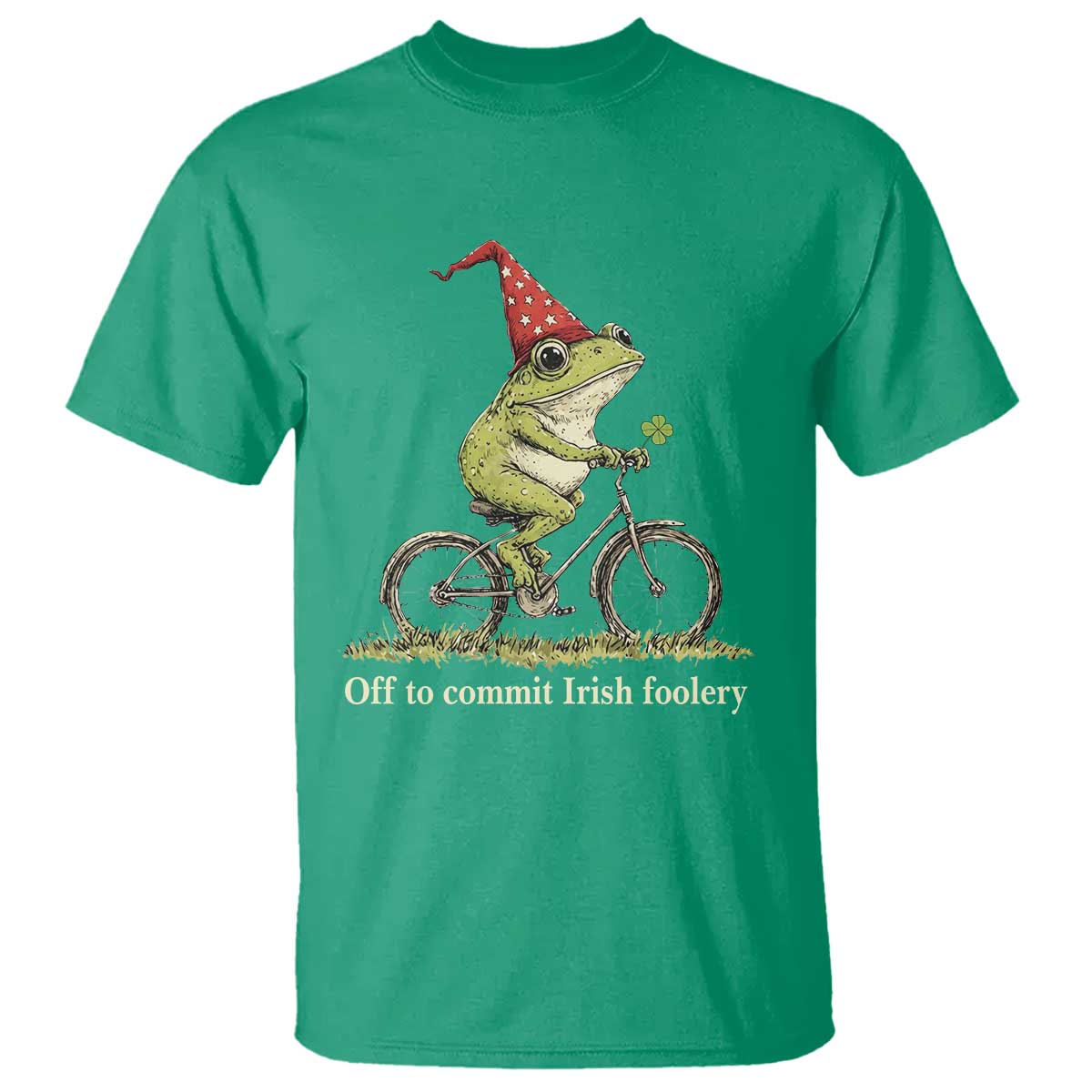 Funny Frog St Patricks Day T Shirt Off To Commit Irish Foolery Four Leaf Clover TS11 Irish Green Print Your Wear