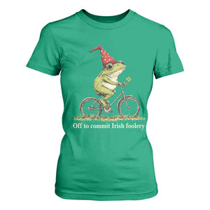 Funny Frog St Patricks Day T Shirt For Women Off To Commit Irish Foolery Four Leaf Clover TS11 Irish Green Print Your Wear
