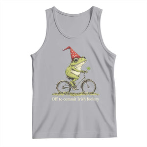 Funny Frog St Patricks Day Tank Top Off To Commit Irish Foolery Four Leaf Clover TS11 Athletic Heather Print Your Wear