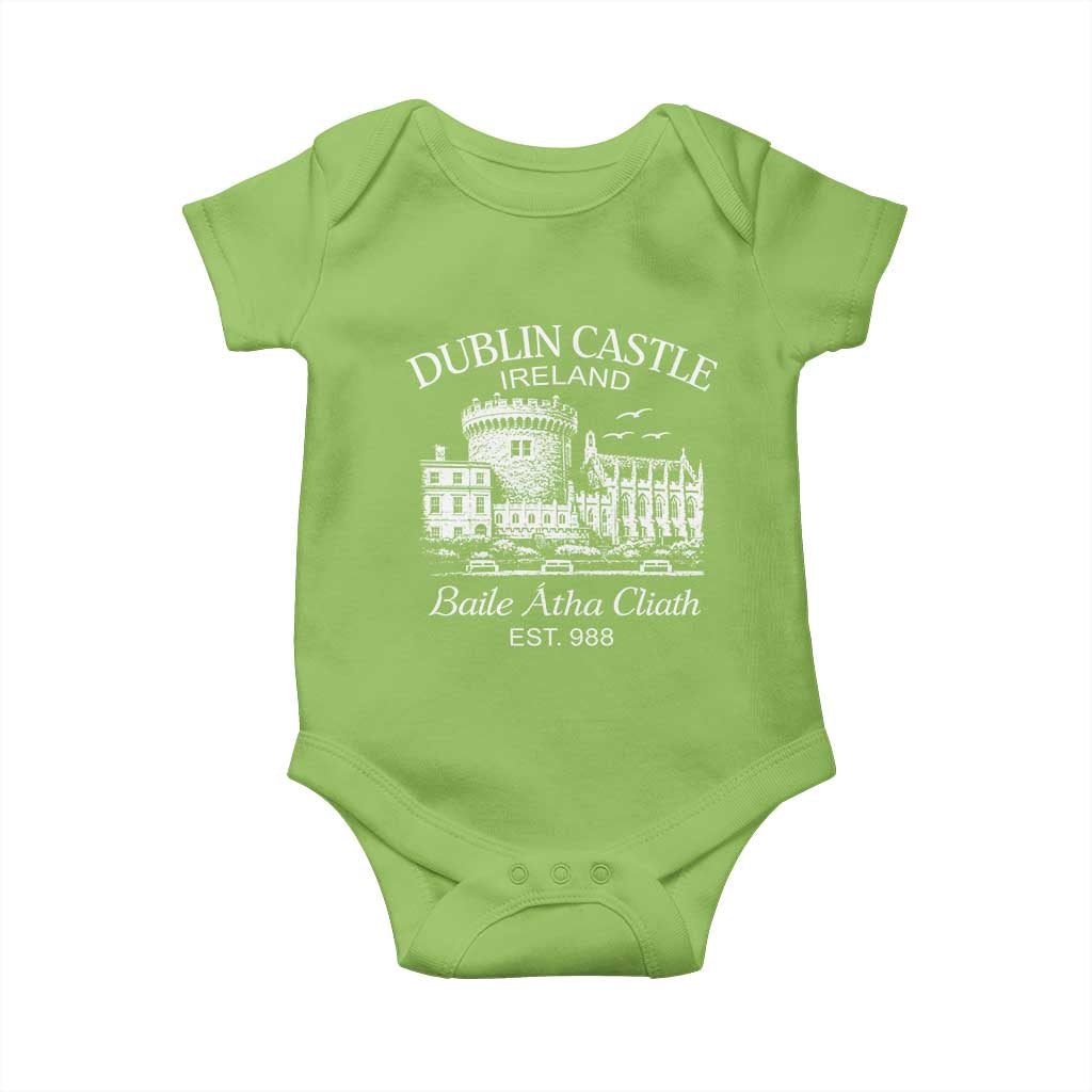 Dublin Castle Ireland Baby Onesie Baile Atha Cliath Ireland Travel Souvenir TS11 Lime Print Your Wear