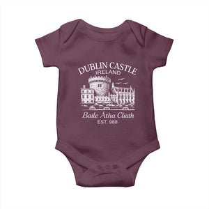Dublin Castle Ireland Baby Onesie Baile Atha Cliath Ireland Travel Souvenir TS11 Maroon Print Your Wear