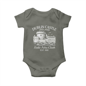 Dublin Castle Ireland Baby Onesie Baile Atha Cliath Ireland Travel Souvenir TS11 Military Green Print Your Wear