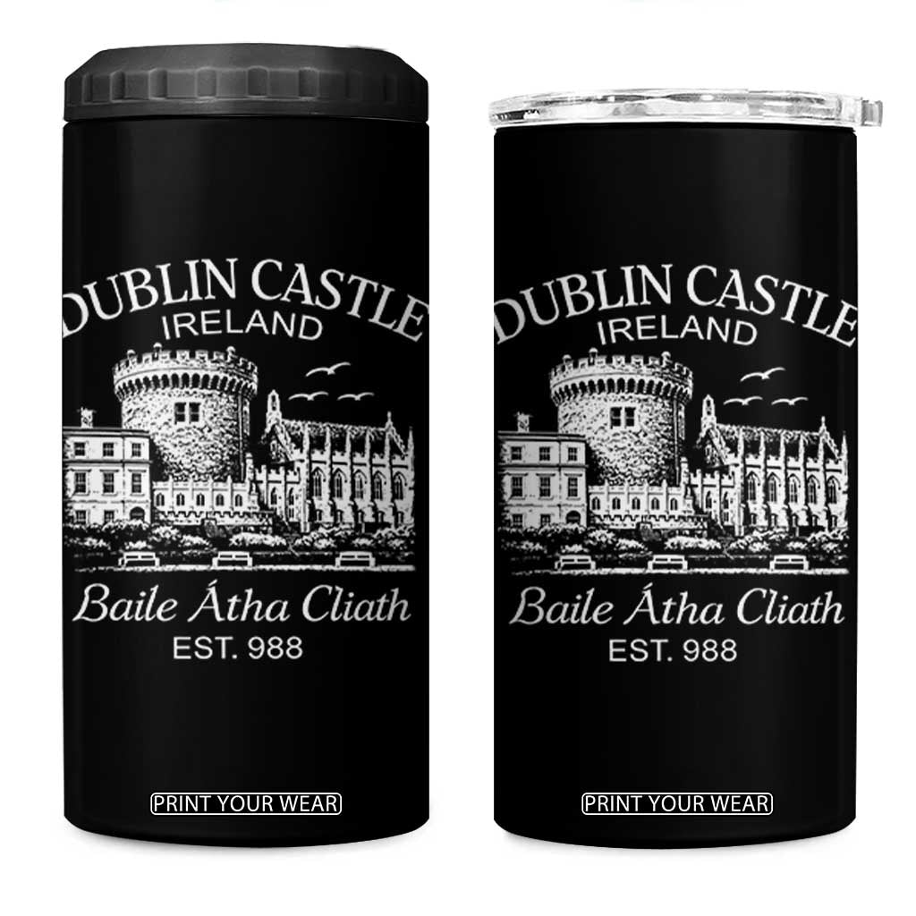 Dublin Castle Ireland 4 in 1 Can Cooler Tumbler Baile Atha Cliath Ireland Travel Souvenir TS11 One Size: 16 oz Black Print Your Wear