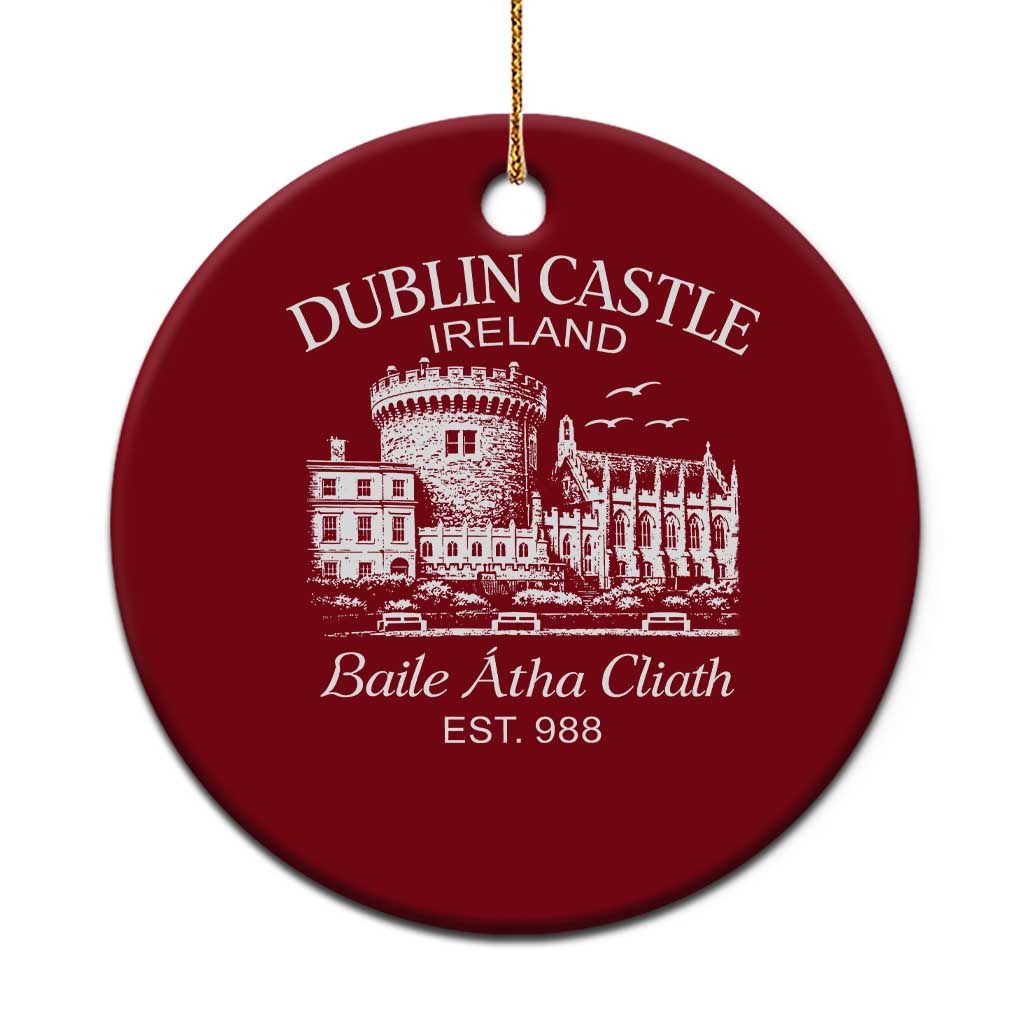 Dublin Castle Ireland Ceramic Ornament Baile Atha Cliath Ireland Travel Souvenir TS11 1pc Red Print Your Wear