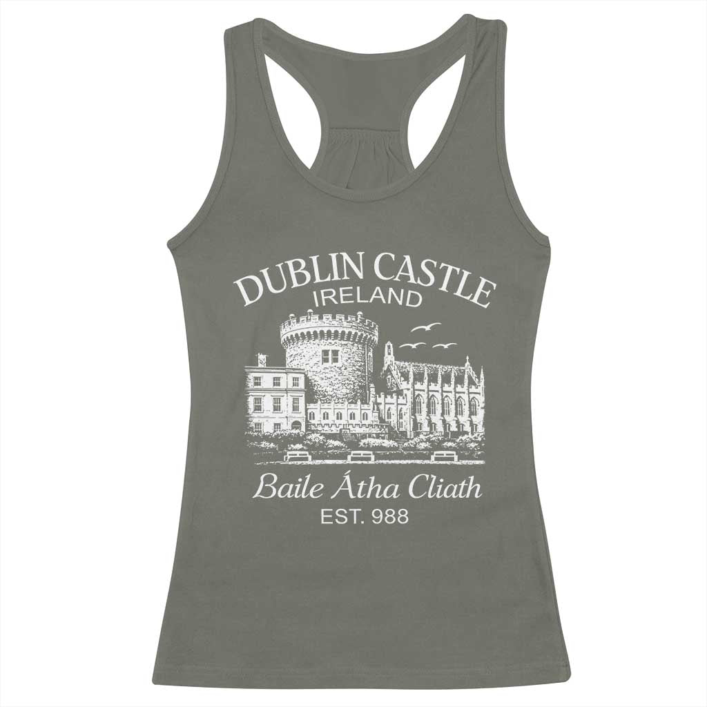 Dublin Castle Ireland Racerback Tank Top Baile Atha Cliath Ireland Travel Souvenir TS11 Military Green Print Your Wear