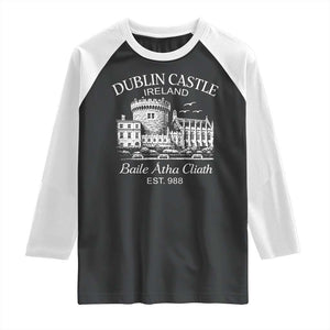 Dublin Castle Ireland Raglan Shirt Baile Atha Cliath Ireland Travel Souvenir TS11 Black White Print Your Wear
