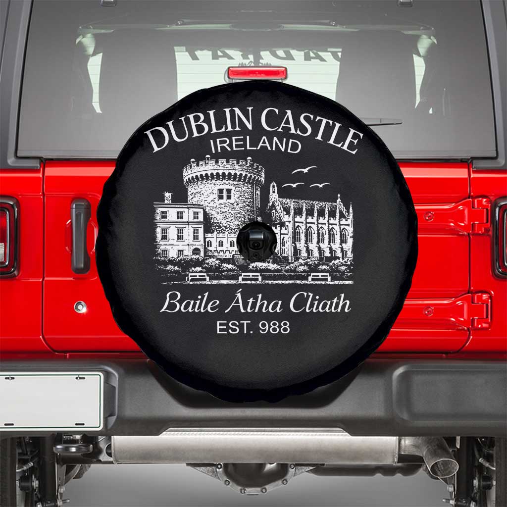 Dublin Castle Ireland Spare Tire Cover Baile Atha Cliath Ireland Travel Souvenir TS11 Black Print Your Wear