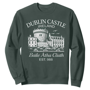 Dublin Castle Ireland Sweatshirt Baile Atha Cliath Ireland Travel Souvenir TS11 Dark Forest Green Print Your Wear