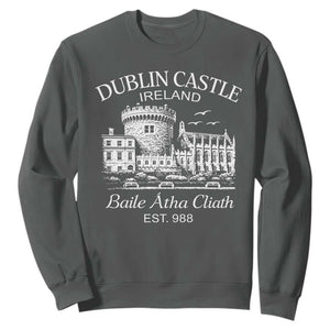 Dublin Castle Ireland Sweatshirt Baile Atha Cliath Ireland Travel Souvenir TS11 Dark Heather Print Your Wear