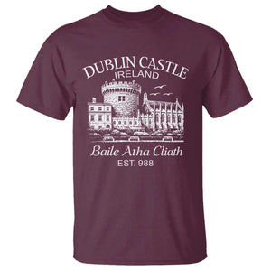 Dublin Castle Ireland T Shirt Baile Atha Cliath Ireland Travel Souvenir TS11 Maroon Print Your Wear