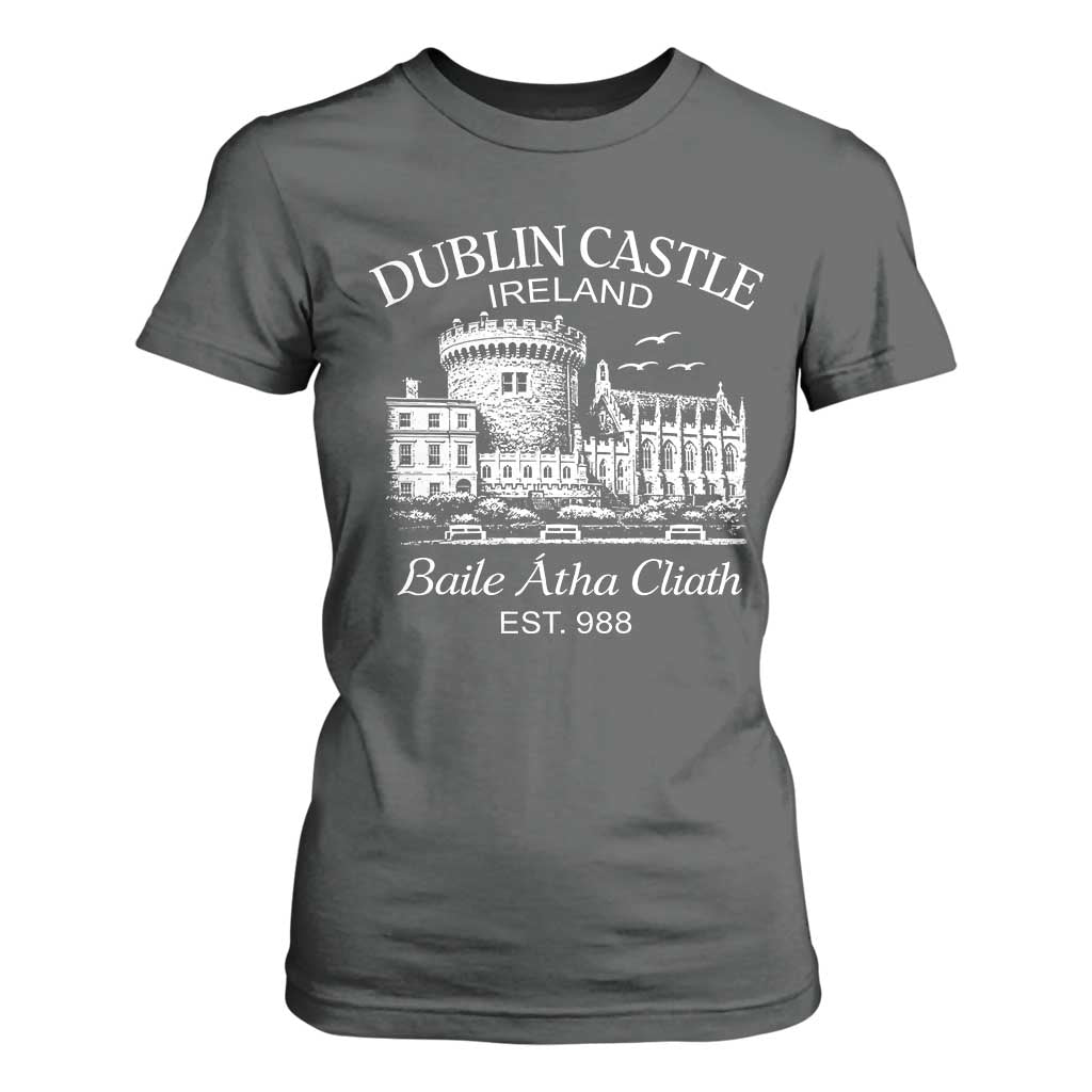 Dublin Castle Ireland T Shirt For Women Baile Atha Cliath Ireland Travel Souvenir TS11 Dark Heather Print Your Wear
