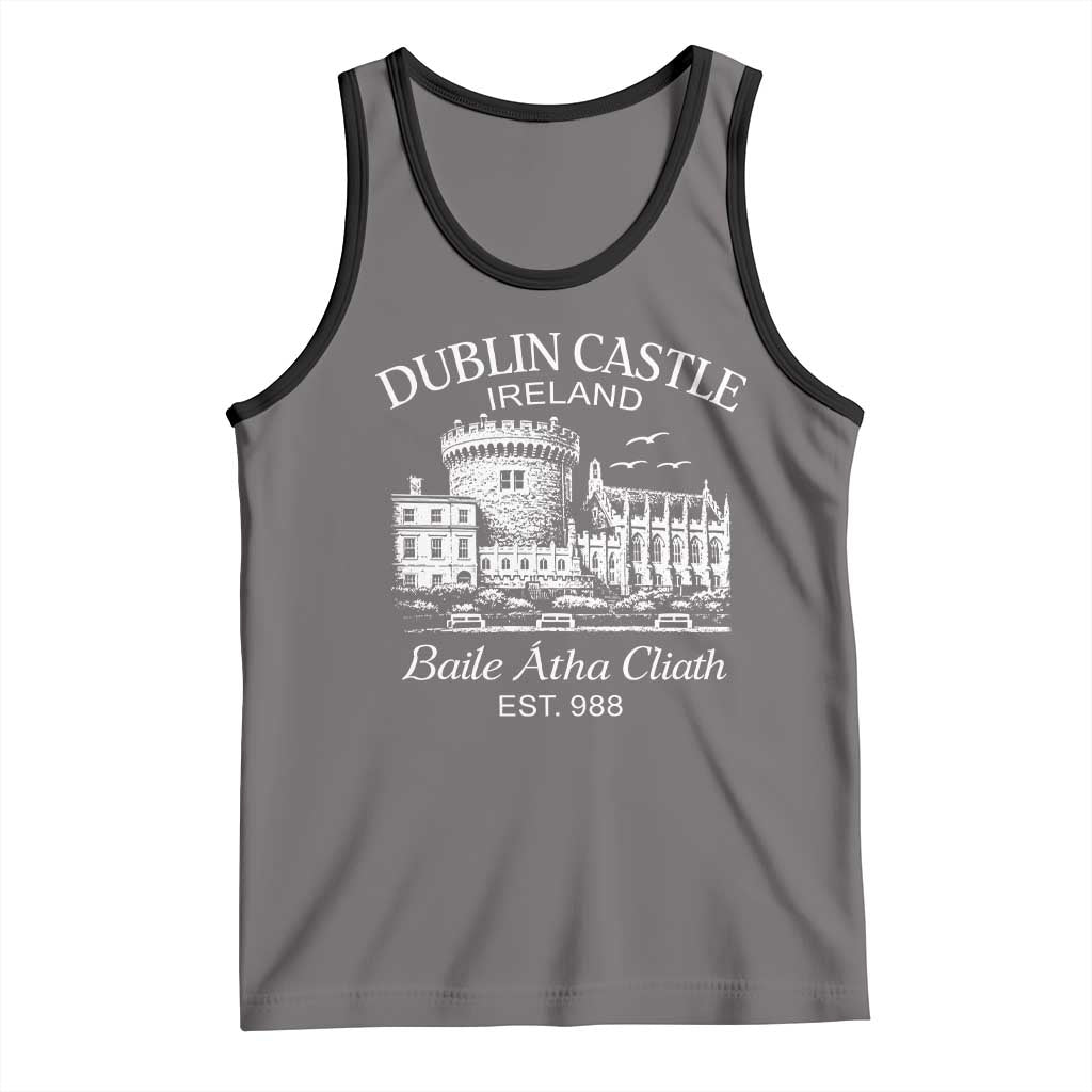 Dublin Castle Ireland Tank Top Baile Atha Cliath Ireland Travel Souvenir TS11 Deep Heather Black Print Your Wear