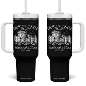 Dublin Castle Ireland Tumbler With Handle Baile Atha Cliath Ireland Travel Souvenir TS11 One Size: 40 oz Black Print Your Wear