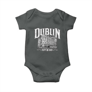 Dublin Castle Ireland Est 988 Travel Souvenir Baby Onesie TS11 Dark Heather Print Your Wear