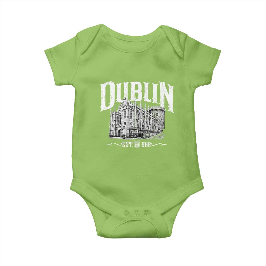 Dublin Castle Ireland Est 988 Travel Souvenir Baby Onesie TS11 Lime Print Your Wear